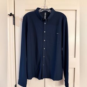 Vuori Dark Blue Casual Button Down Shirt